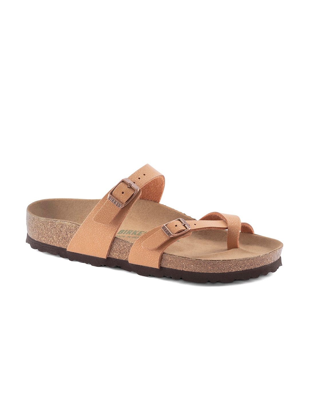 

Birkenstock Mayari Vegan Pecan Regular Width Birko-Flor Nubuck Thong Sandals, Beige