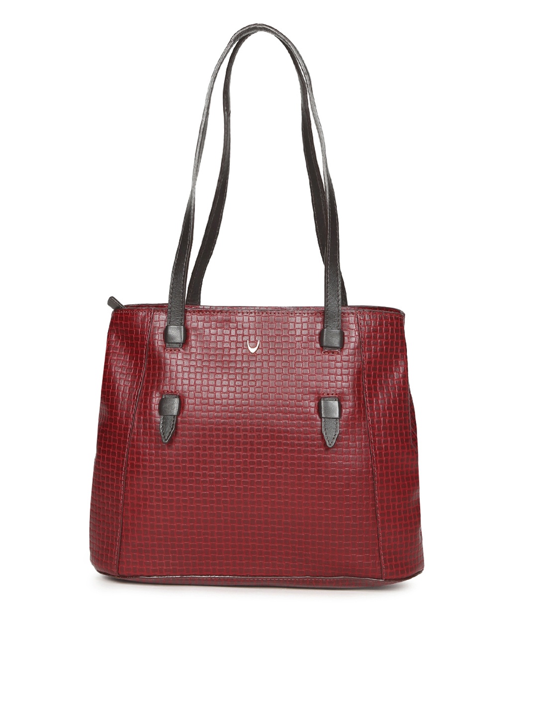 

Hidesign Red Textured Leather Shoulder Bag