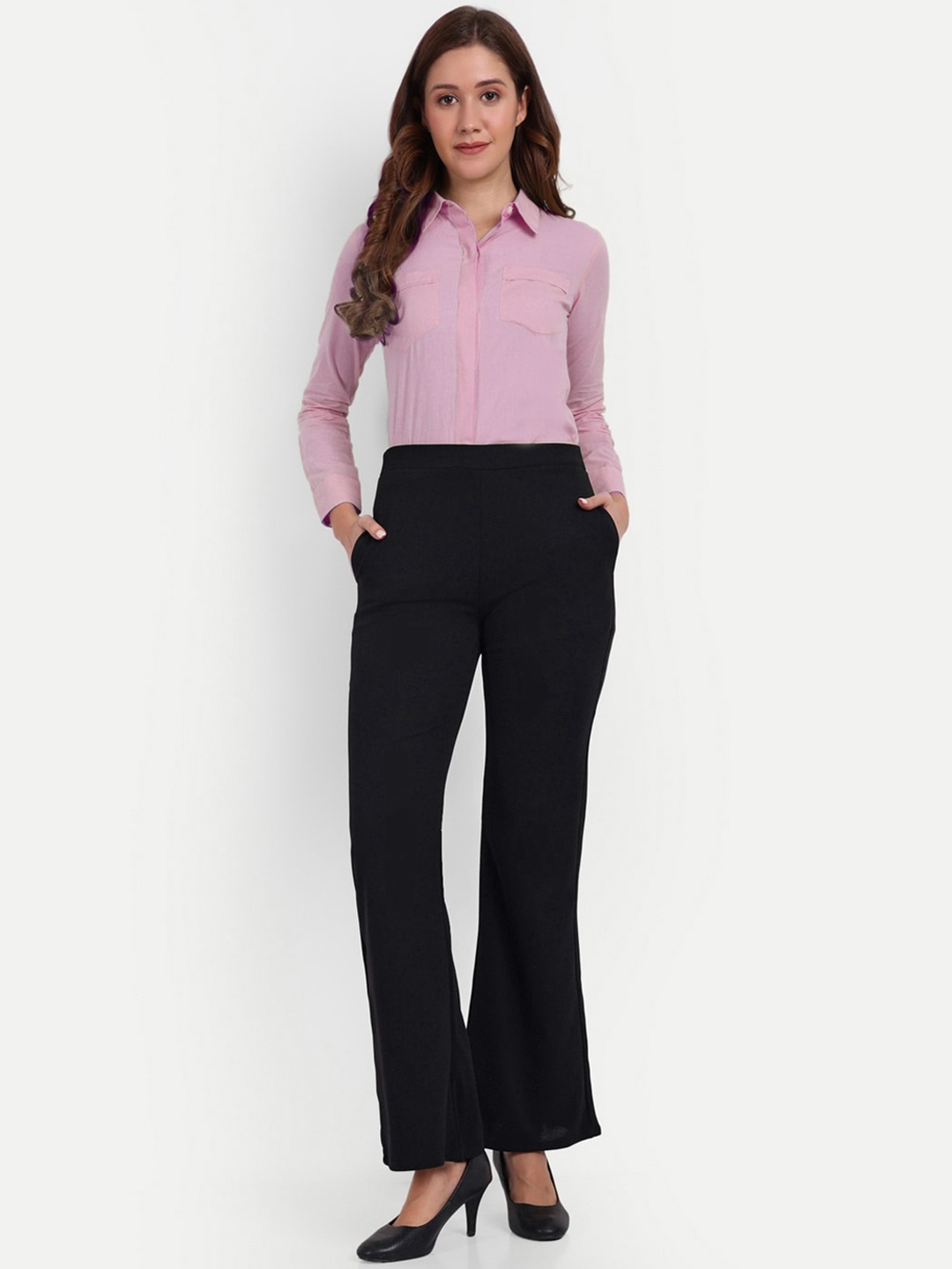 

Next One Women Relaxed High-Rise Non Iron Formal Trousers, Black