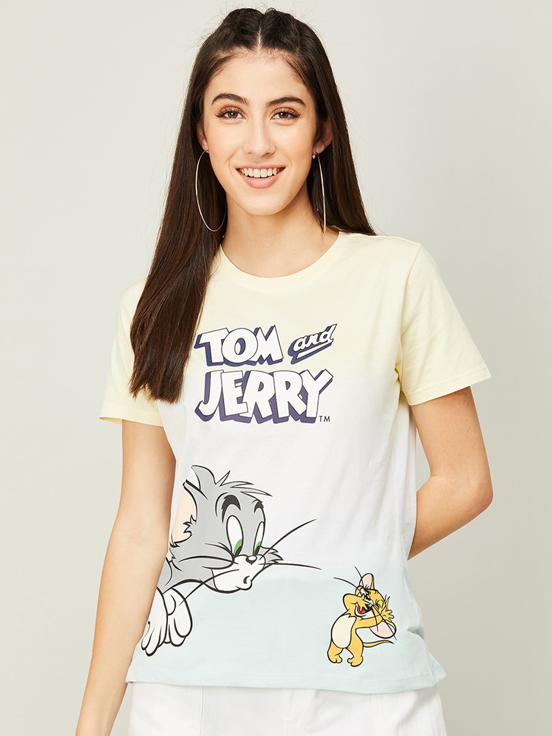 

Ginger by Lifestyle Women Printed Cotton T-shirt, Green