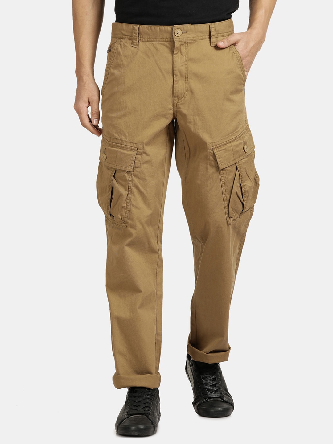 

t-base Men Cotton Cargos Trousers, Khaki