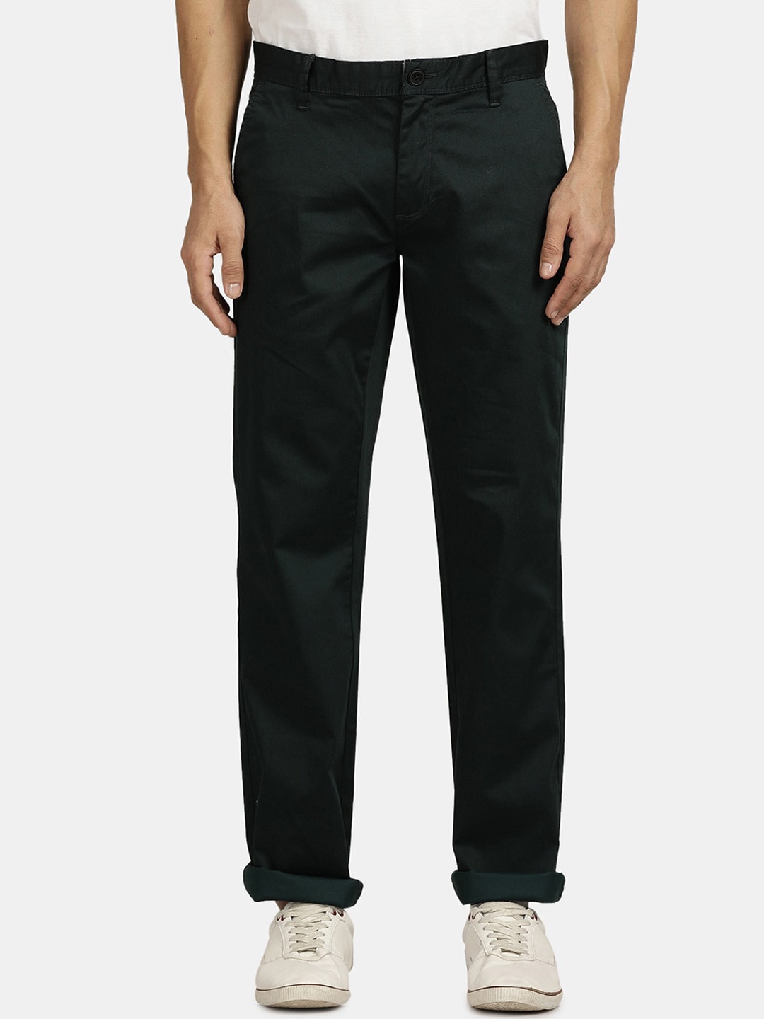 

t-base Men Mid-Rise Regular Trousers, Green