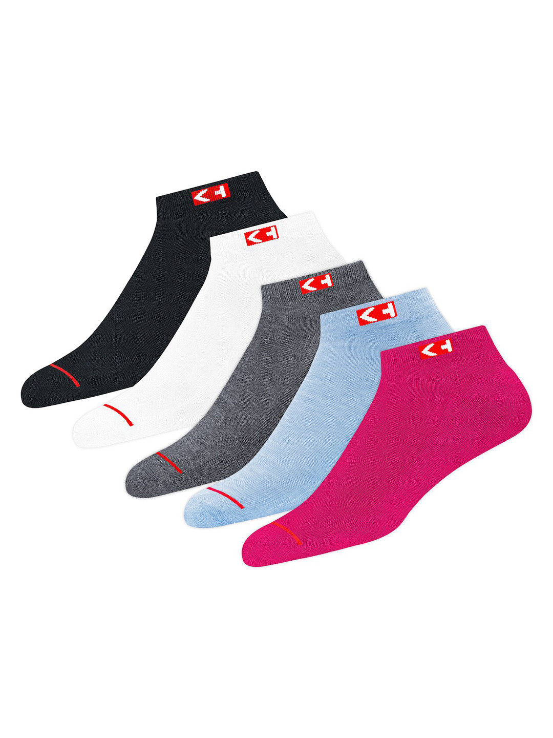

KOPNHAGN Women Pack Of 5 Cotton Ankle Length Socks, Blue
