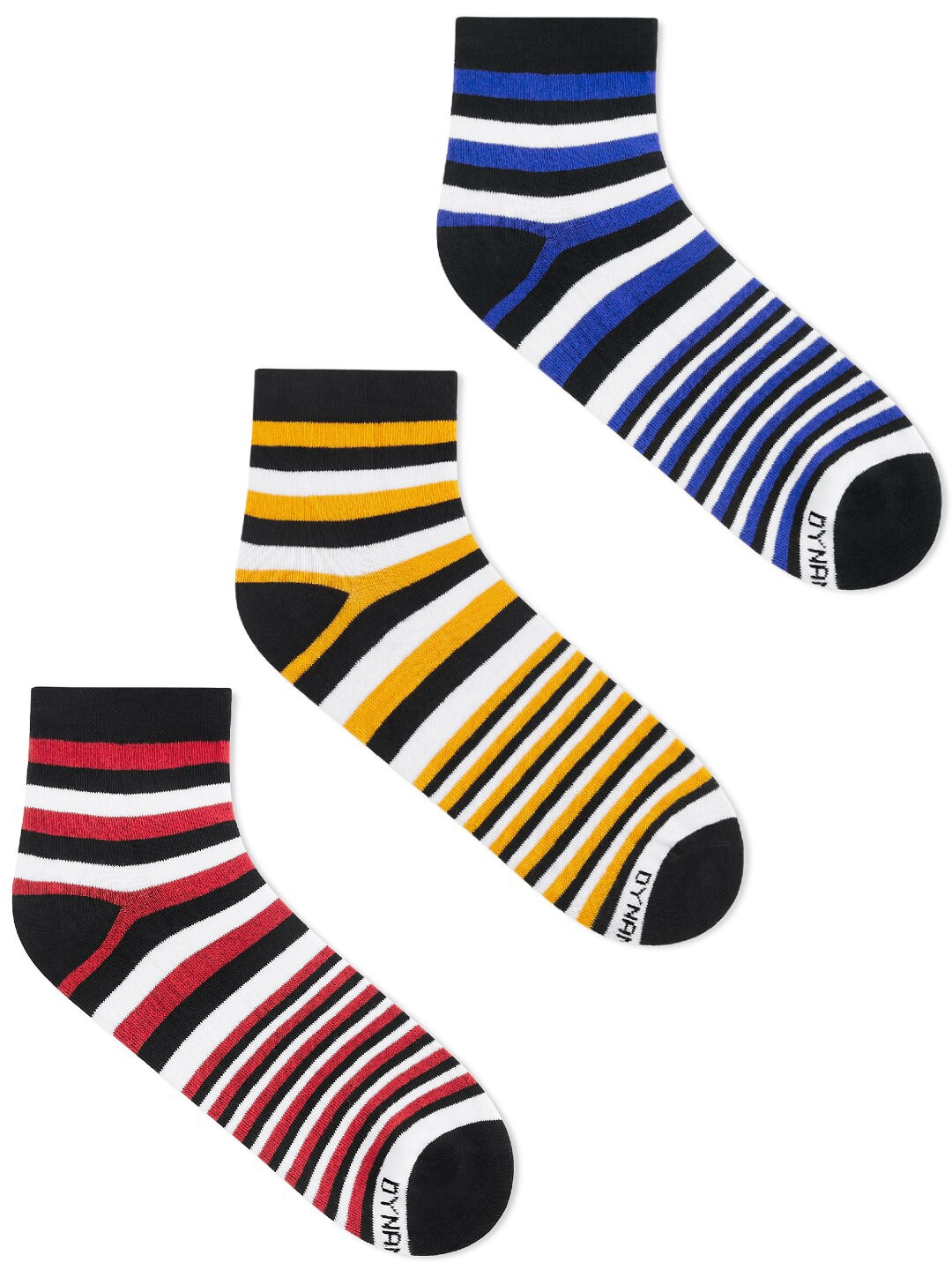 

Dynamocks Pack Of 3 Striped Ankle-Length Socks, Red