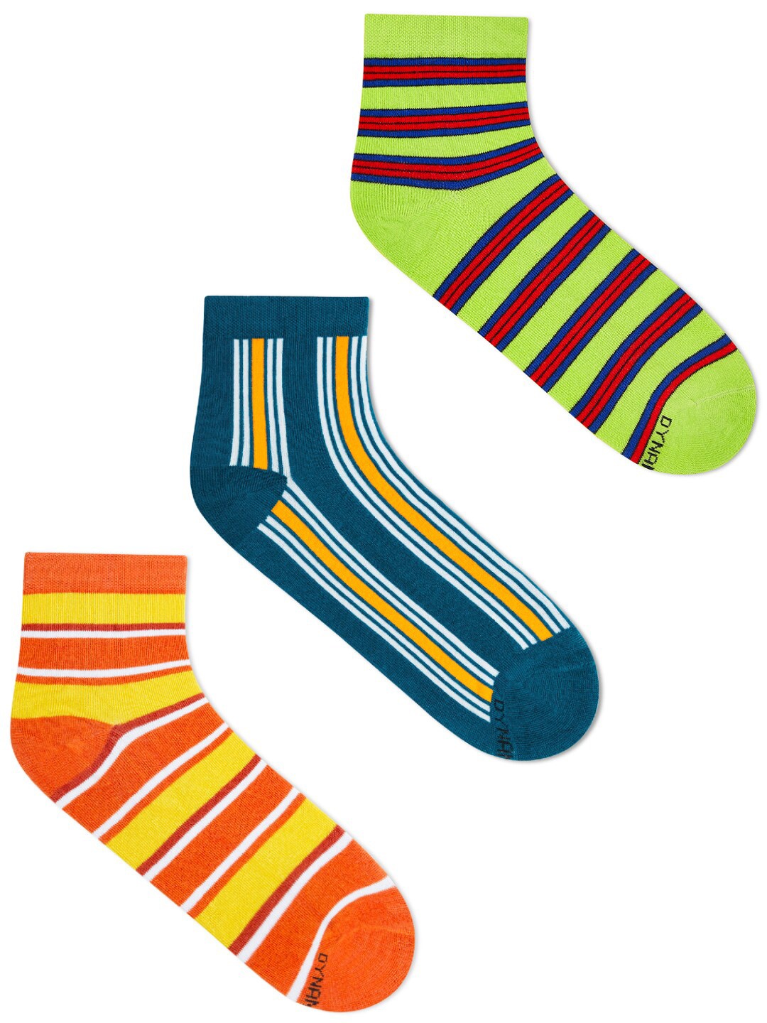

Dynamocks Pack Of 3 Striped Ankle Length Socks, Orange