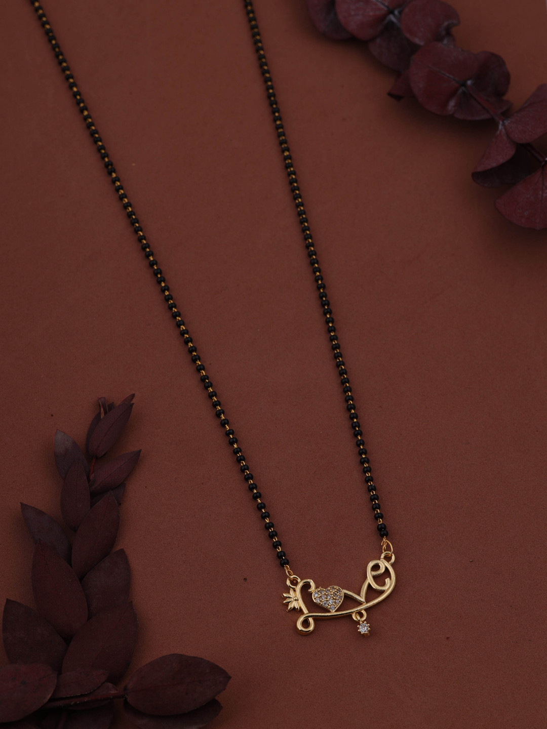 

Brado Jewellery Gold-Plated AD-Studded & Beaded Mangalsutra, White