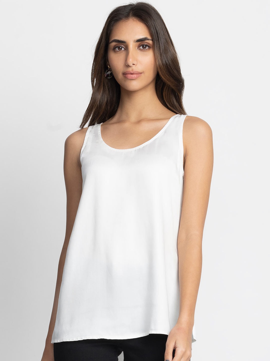 

SHAYE Scoop Neck Modal Top, White
