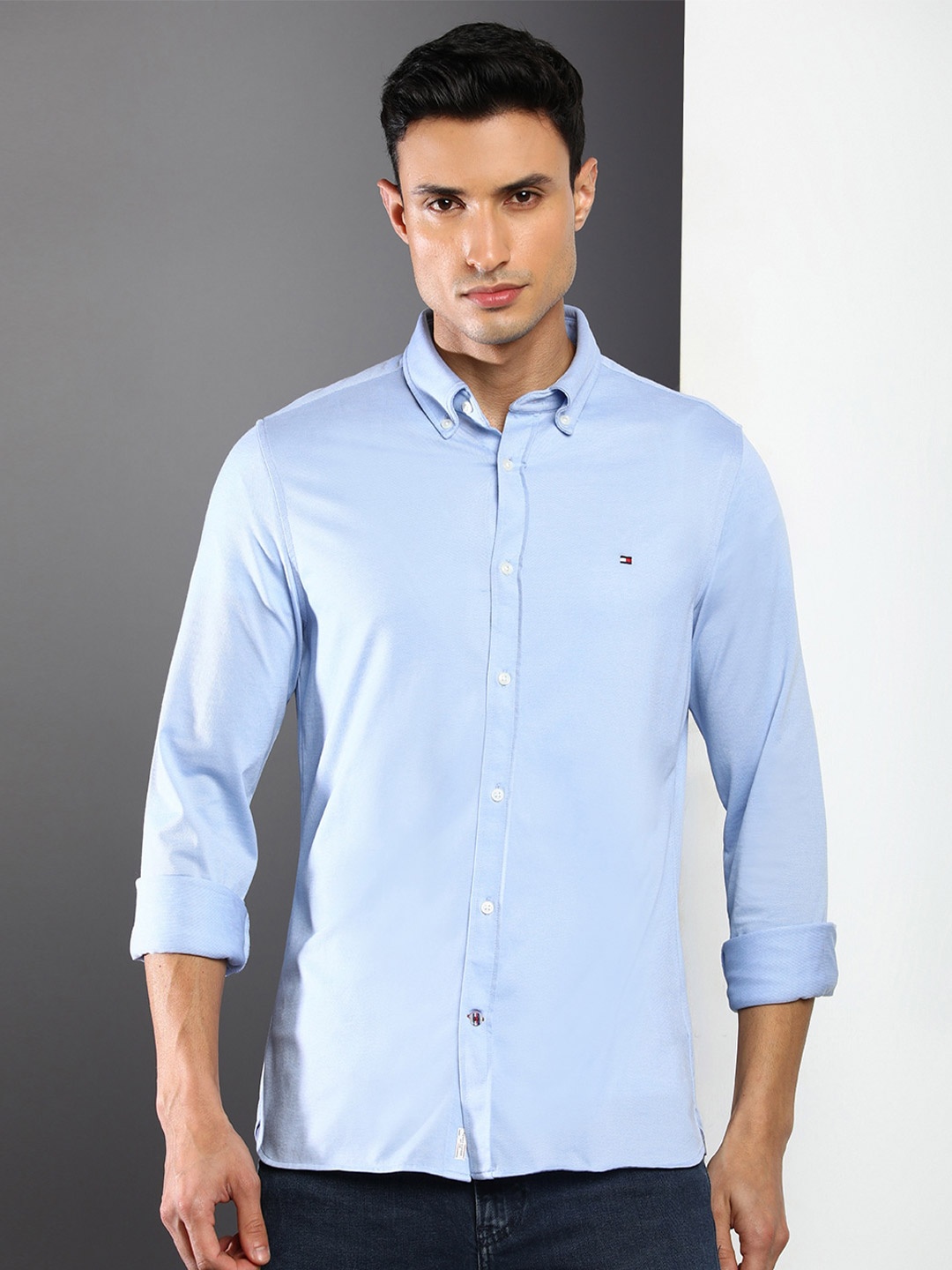 

Tommy Hilfiger Men Slim Fit Casual Shirt, Blue