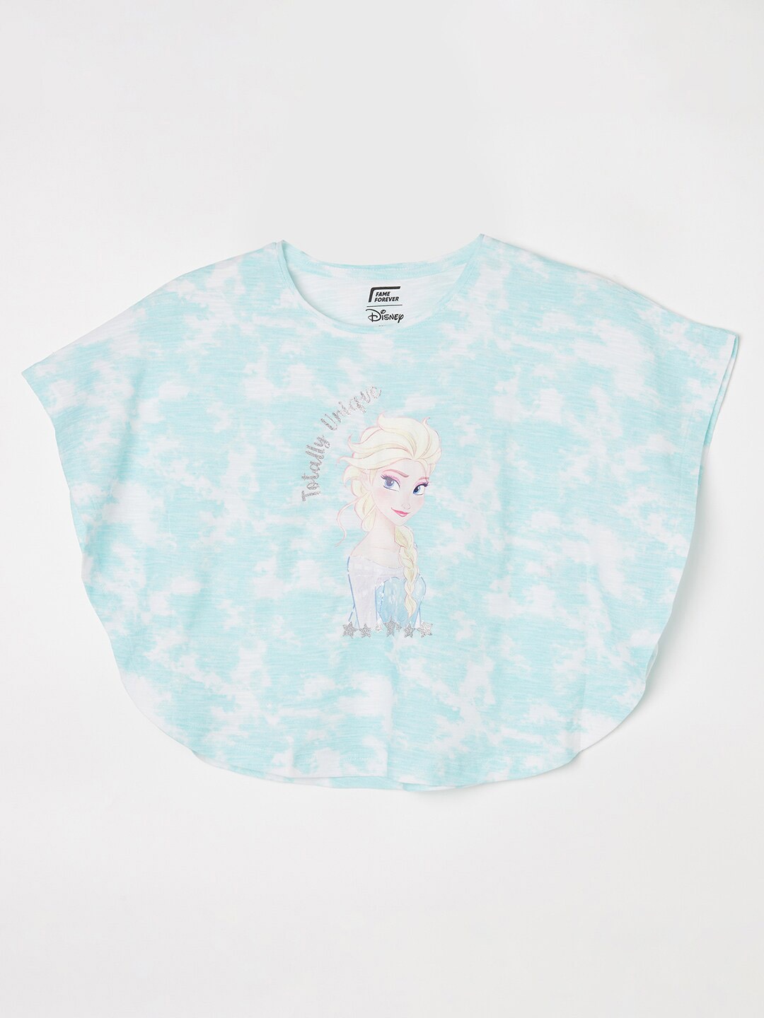 

Fame Forever by Lifestyle Girl Elsa Printed Kimono Sleeves Cotton Top, White