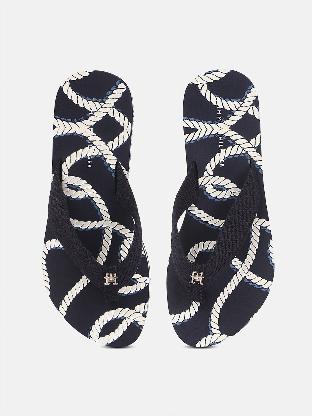 

Tommy Hilfiger Women Printed Thong Flip-Flops, Navy blue