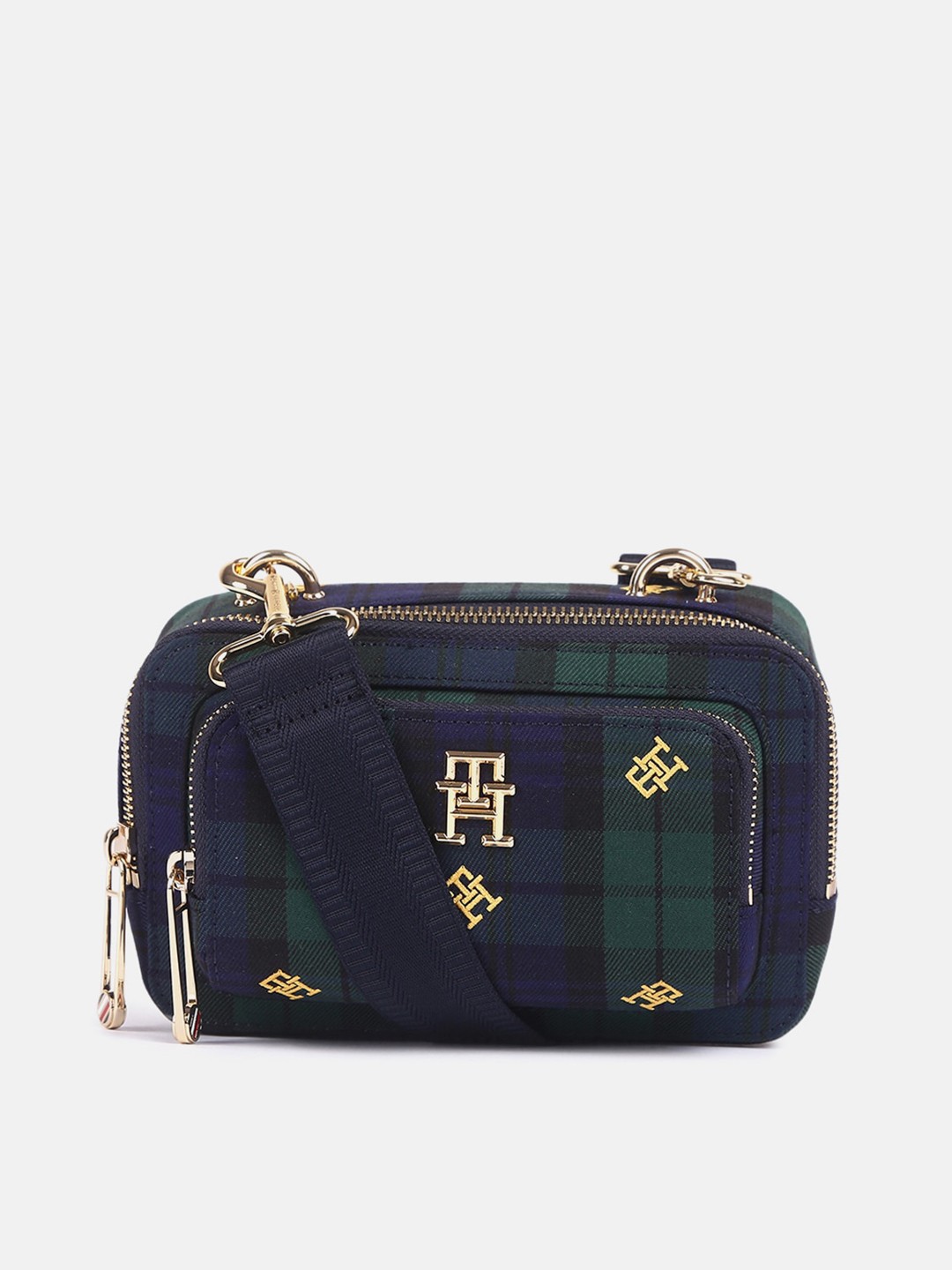 

Tommy Hilfiger Checked Swagger Sling Bag, Blue