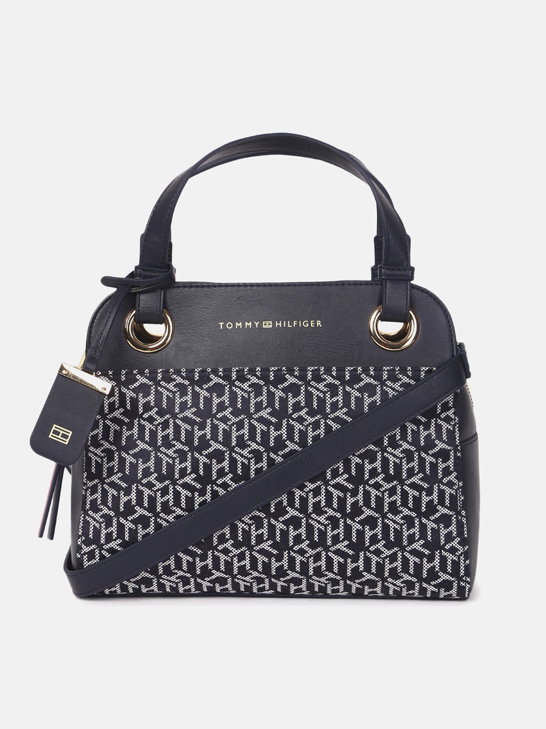 

Tommy Hilfiger Printed Structured Handheld Bag, Blue