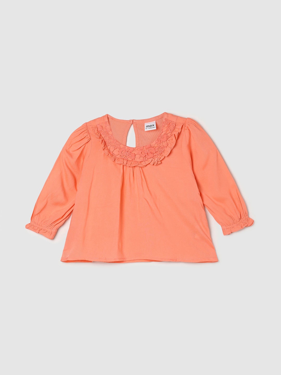 

max Girls Ruffles Detail Top, Peach