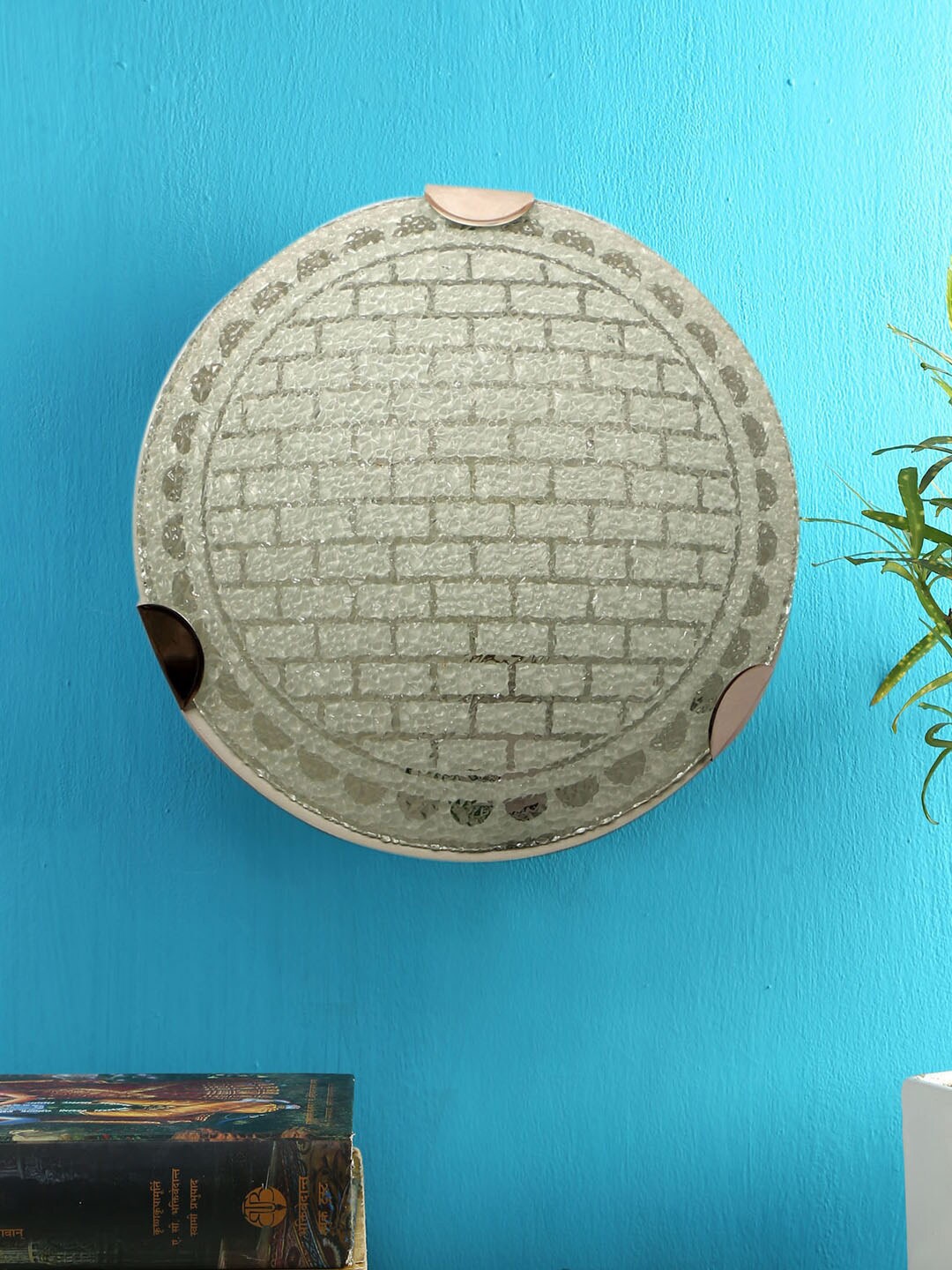

Devansh White Textured Glass Flush Mounted Ceiling Lamp