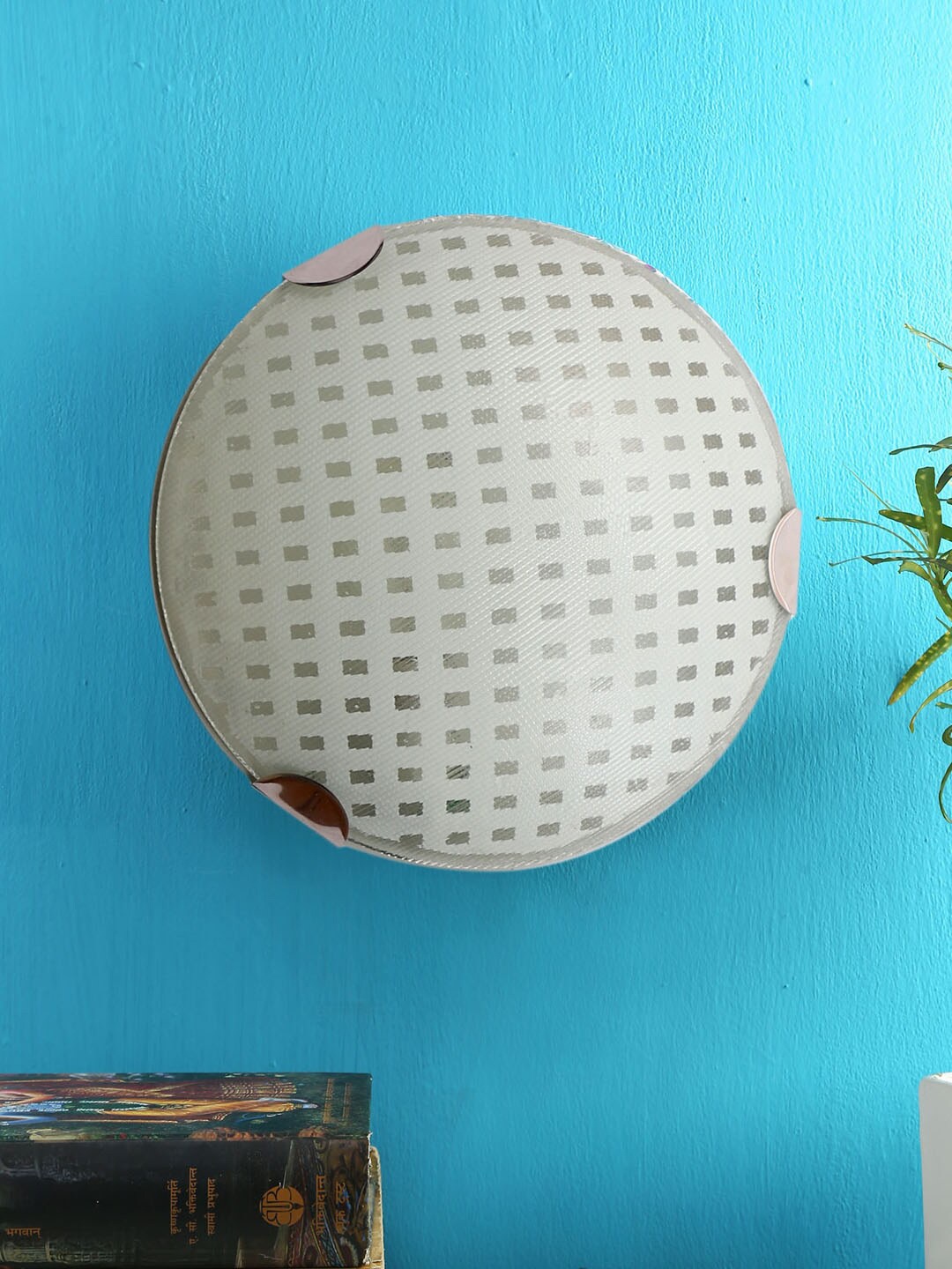 

Devansh White Textured Glass Flush Mounted Ceiling Lamp