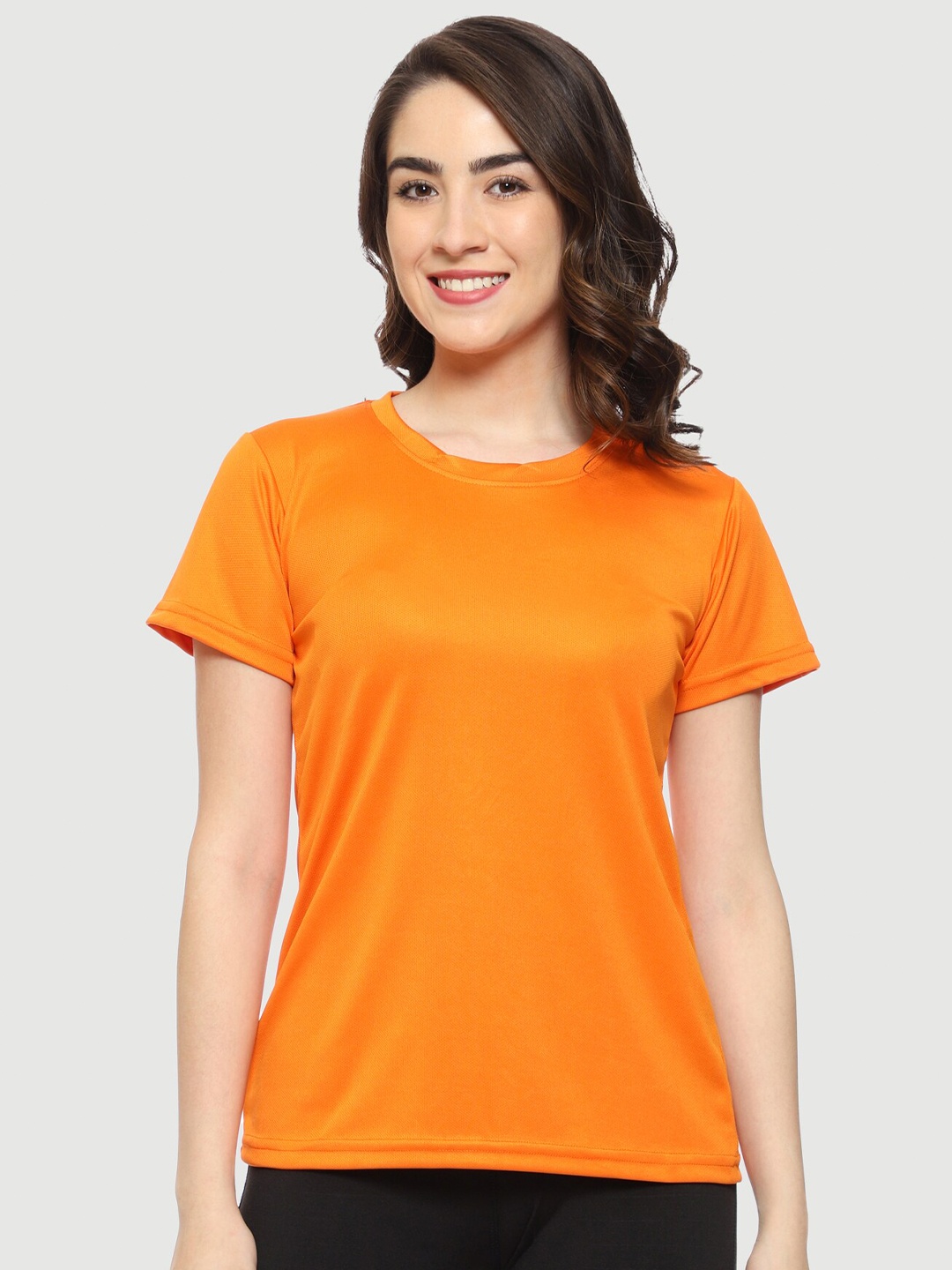 

Urban Komfort Women Round Neck Sports T-shirt, Orange