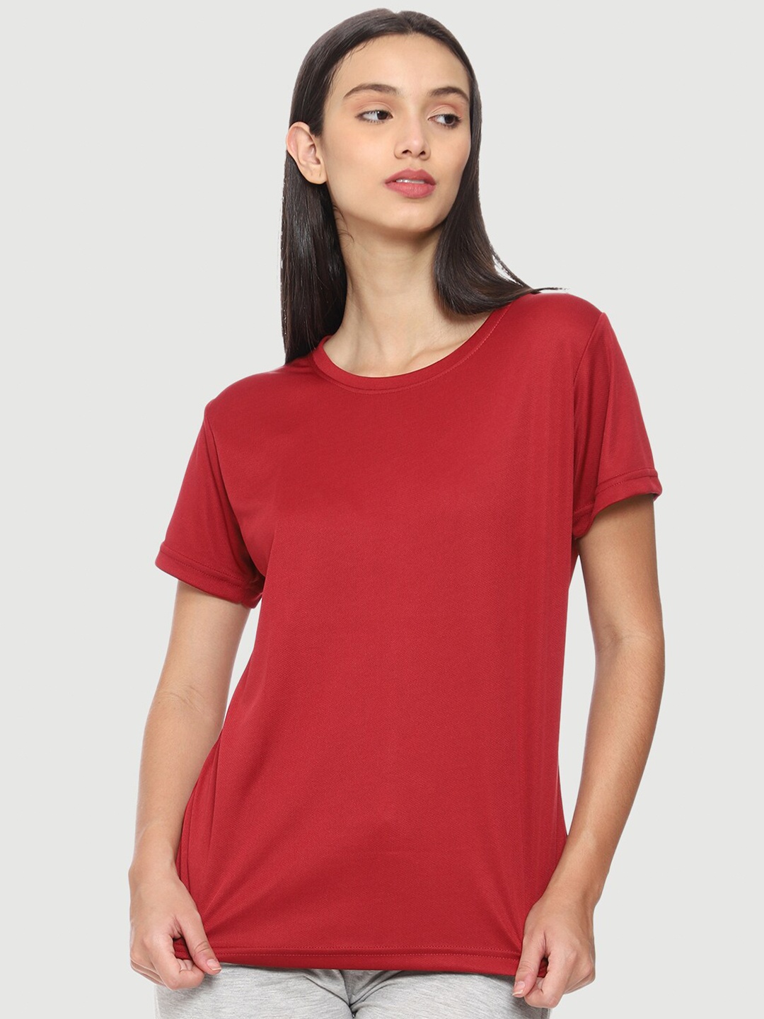 

Urban Komfort Women Round Neck T-shirt, Red