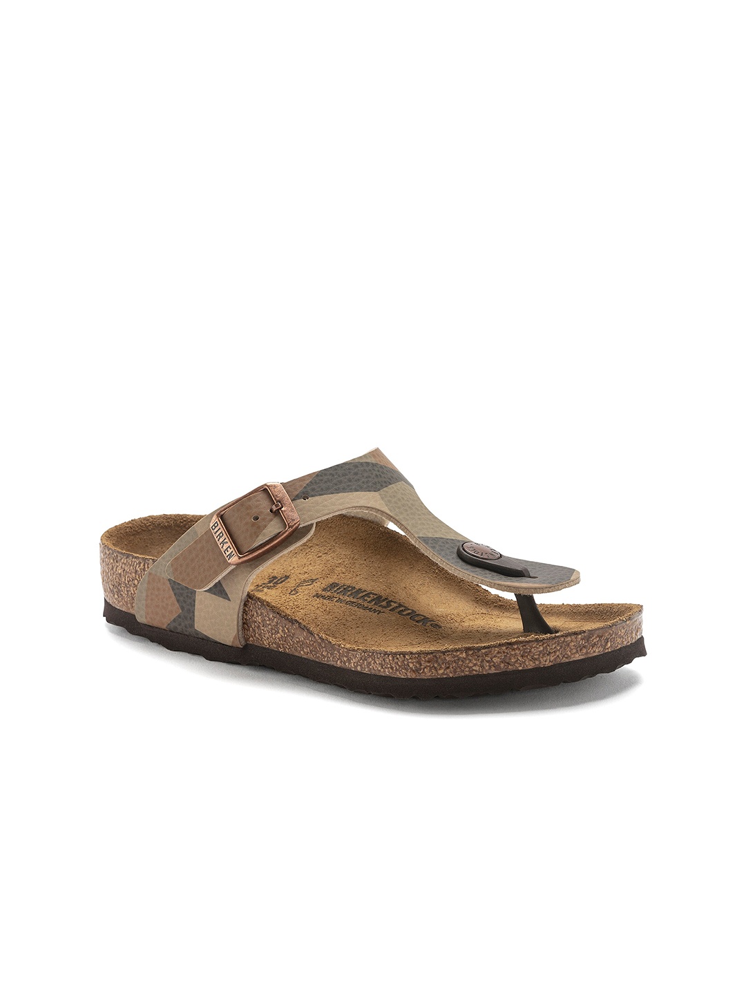 

Birkenstock Gizeh Bs Desert Soil Geo Camo Core Narrow Width Birko-Flor Thong Sandals, Brown