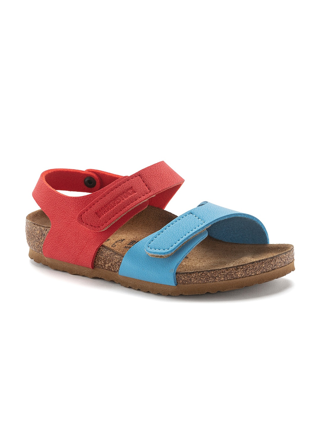 

Birkenstock Palu Logo Bs Sky Blue/Active Red Narrow Width Nubuck With An Ankle Strap