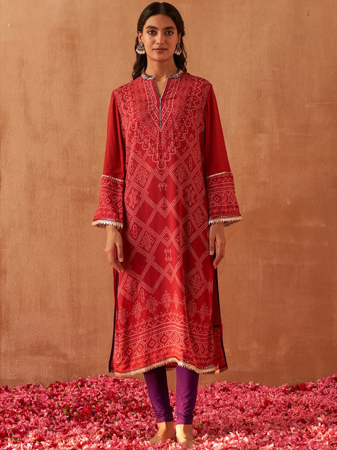 

Lakshita Women Plus Size Ethnic Motifs Printed Kurta, Red