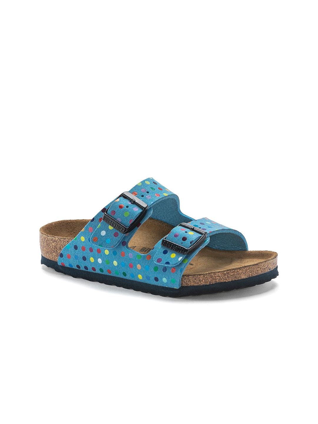 

Birkenstock Arizona Rivet Girls Printed Two-Strap Flats, Blue