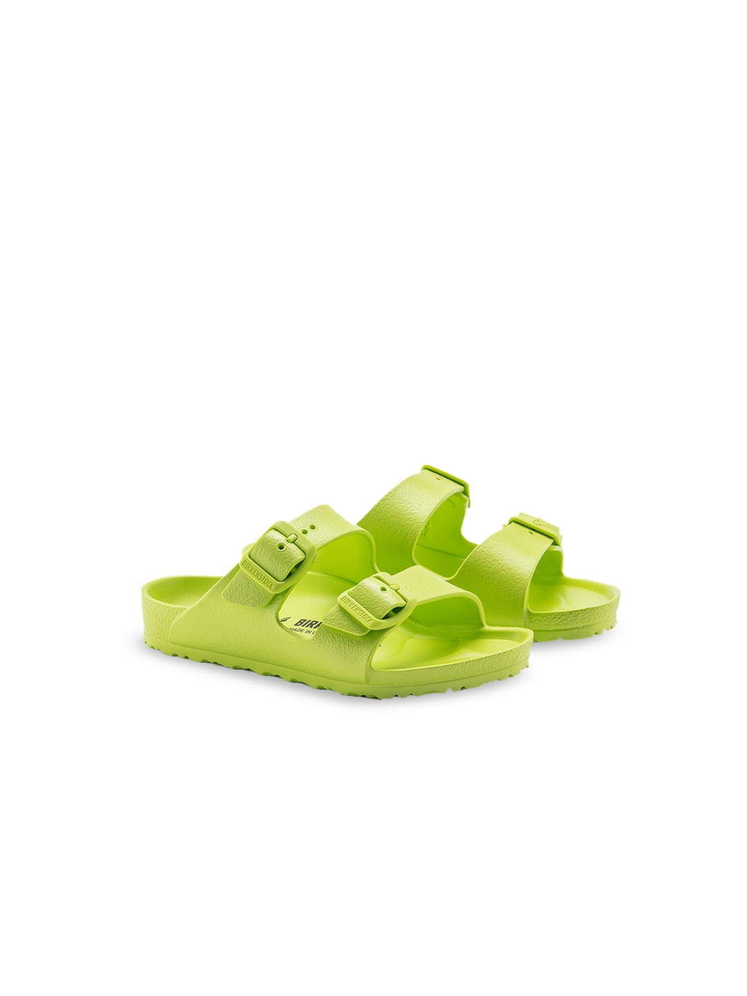 

Birkenstock Girls Open Toe Two Strap Flats, Lime green