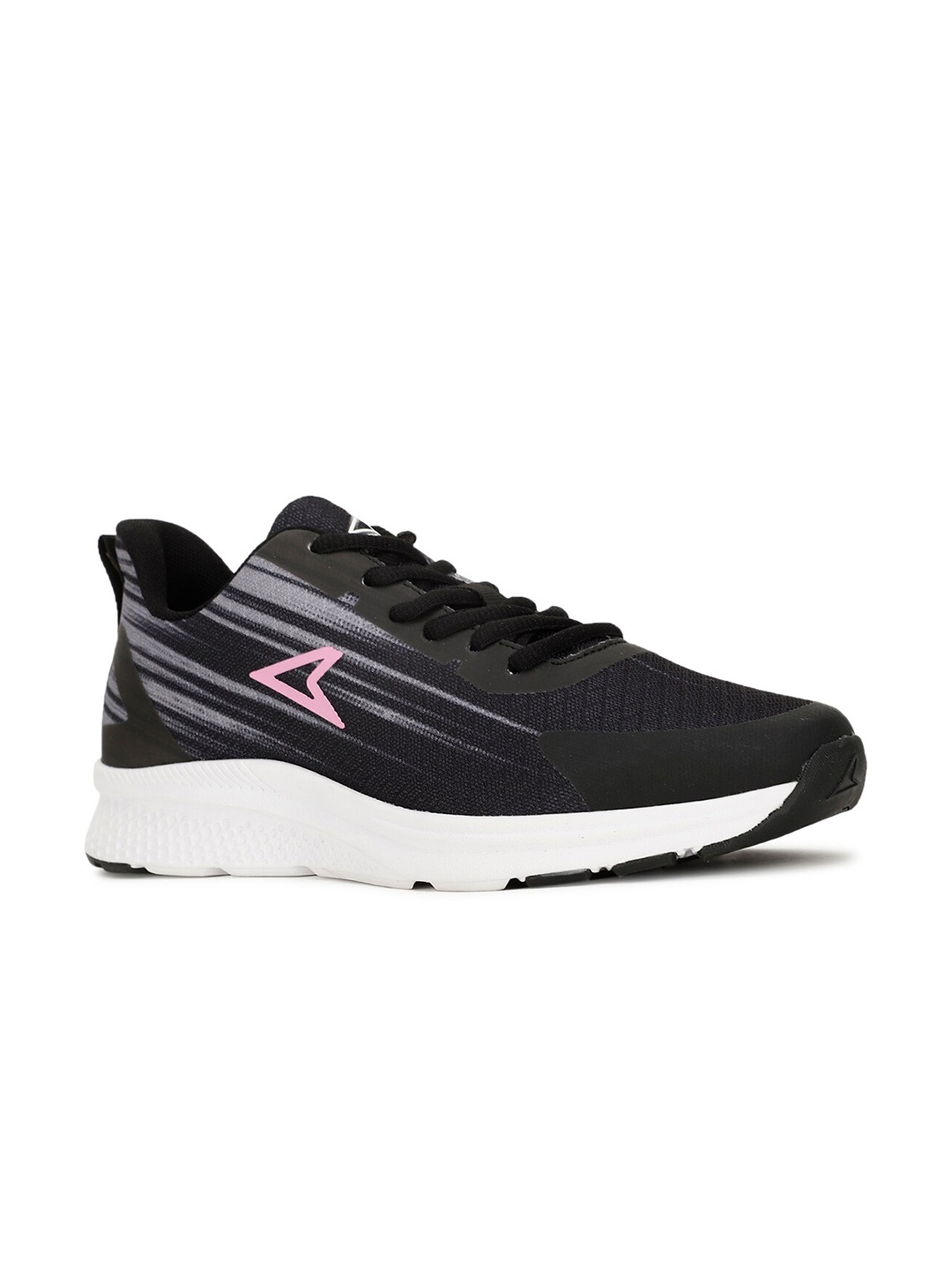

Power Women Running Lace-Ups Non-Marking Sports Shoes, Black