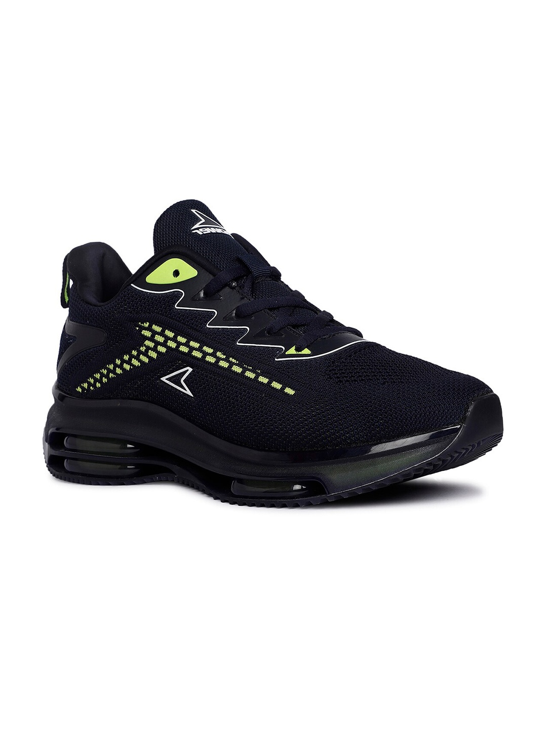 

Power Men Lace-Ups Textile Running Non-Marking Sports Shoes, Black