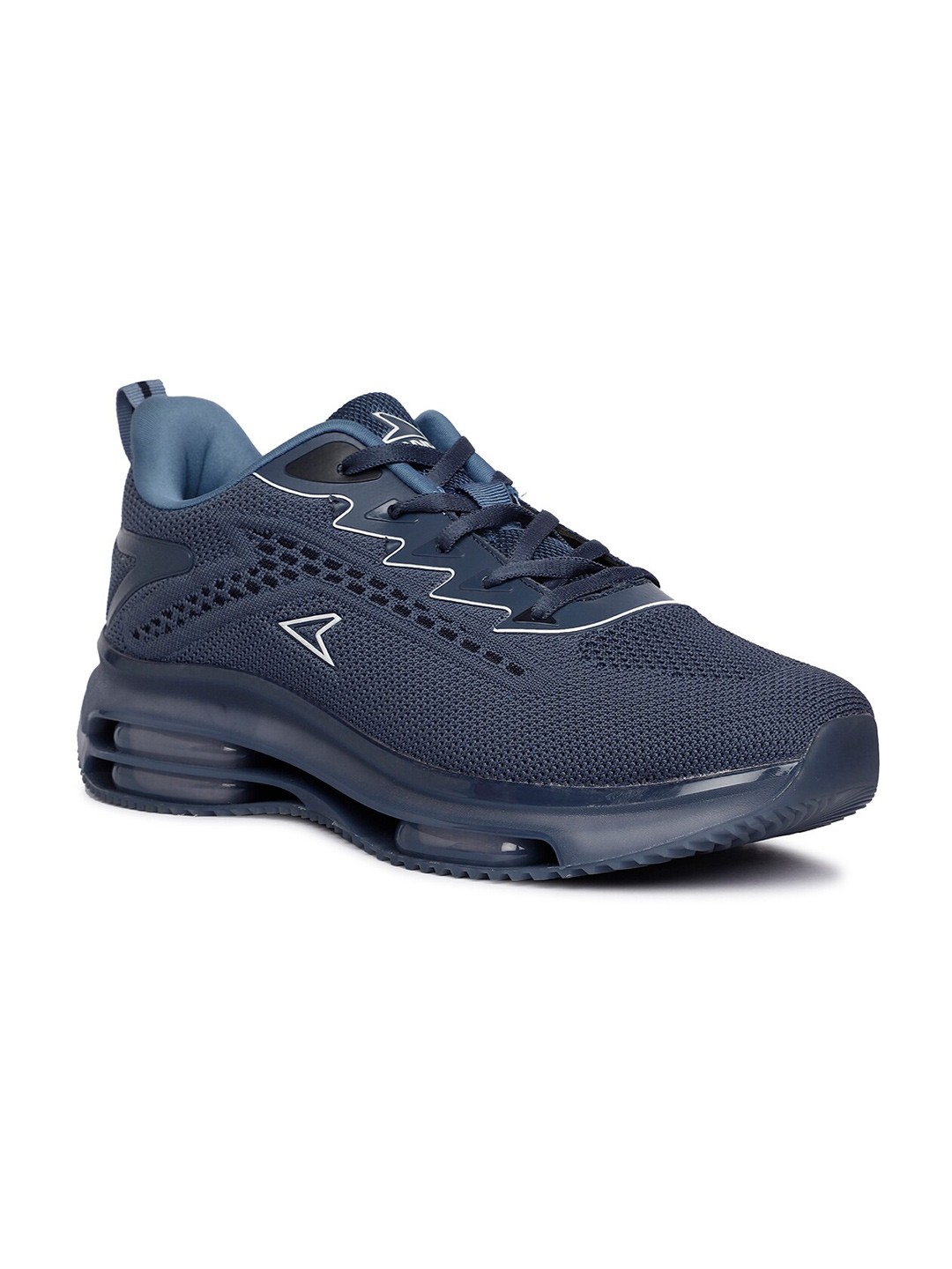

Power Men Lace-Ups Textile Running Non-Marking Sports Shoes, Navy blue