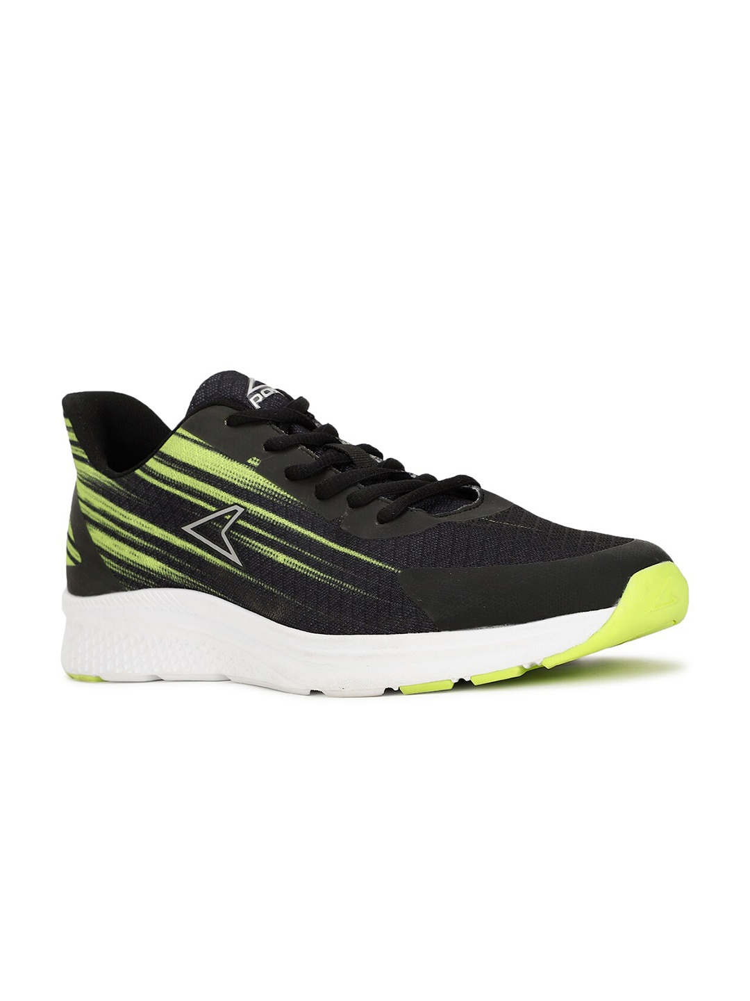 

Power Men Lace-Ups Textile Running Non-Marking Sports Shoes, Black