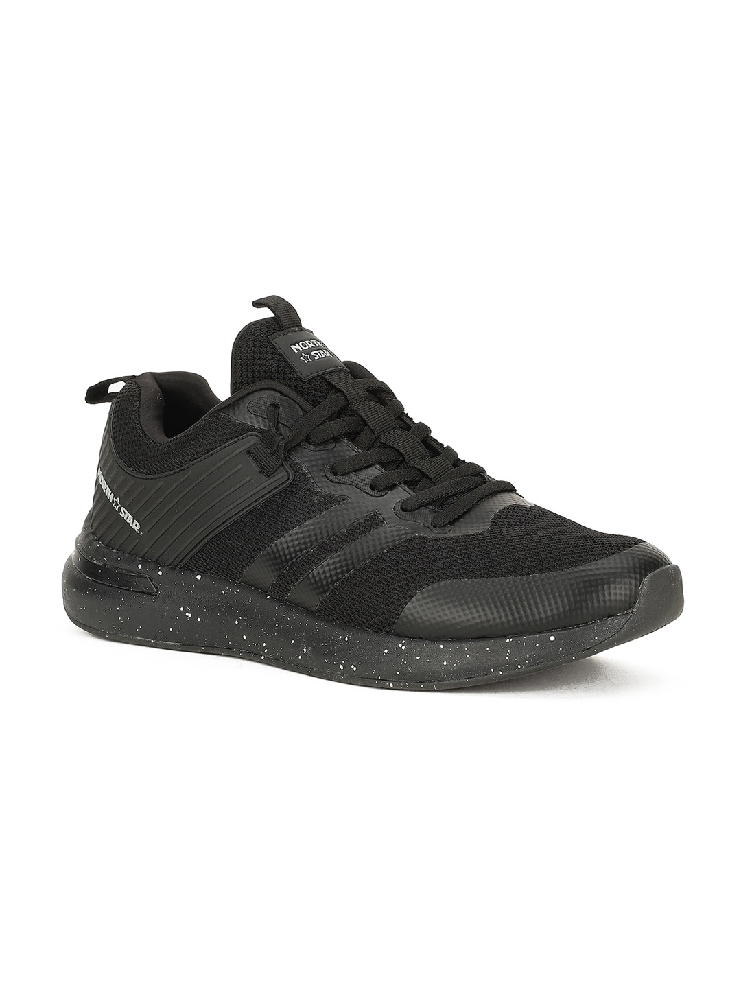 

North Star Men Lace-Ups Woven Design Sneakers, Black