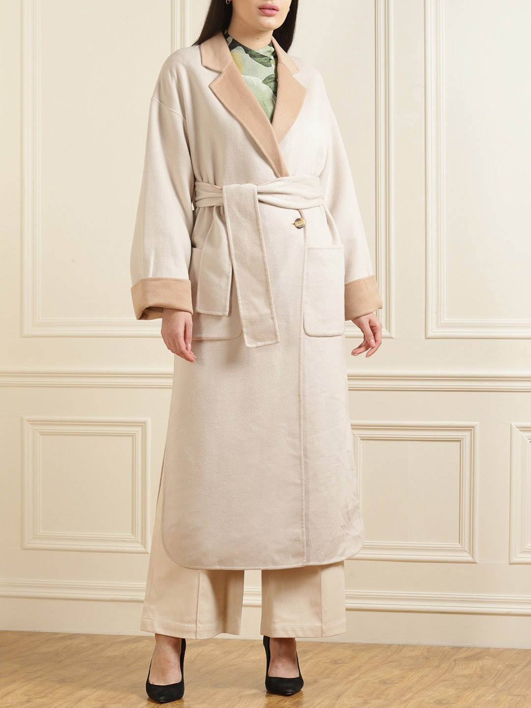 

Ted Baker Women Longline Overcoat with Belt, White