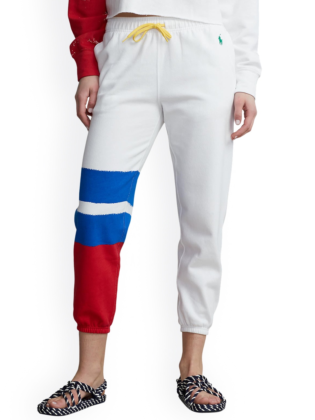 

Polo Ralph Lauren Women Colourblocked Cotton Regular Fit Joggers, White