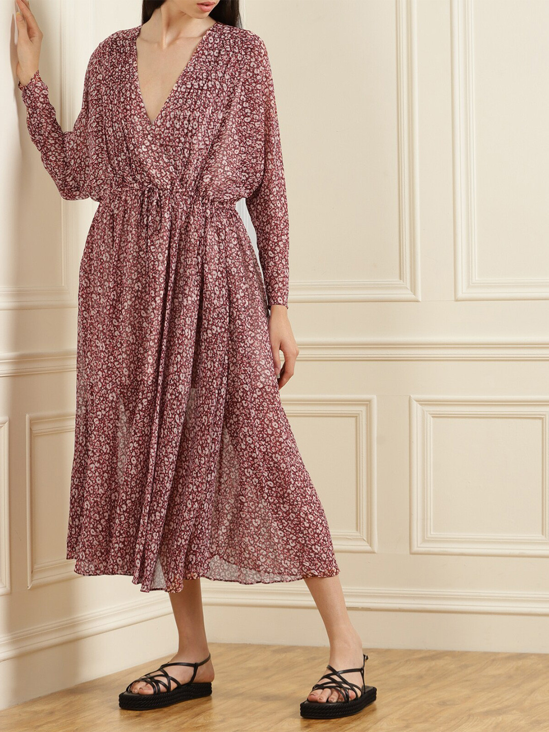 

Ted Baker Floral A-Line Midi Dress, Purple