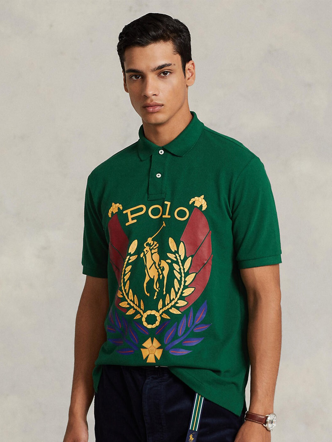 

Polo Ralph Lauren Men Printed Pure Cotton T-shirts, Green