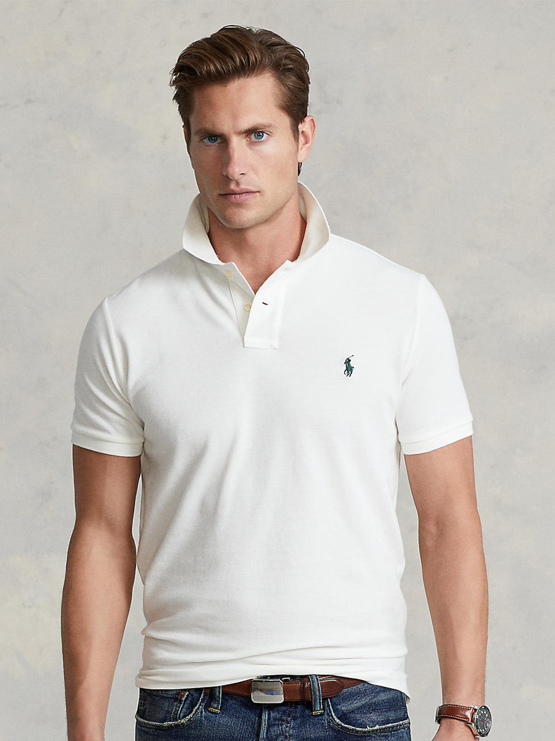

Polo Ralph Lauren Men Slim-Fit Polo Collar Cotton T-shirt, White