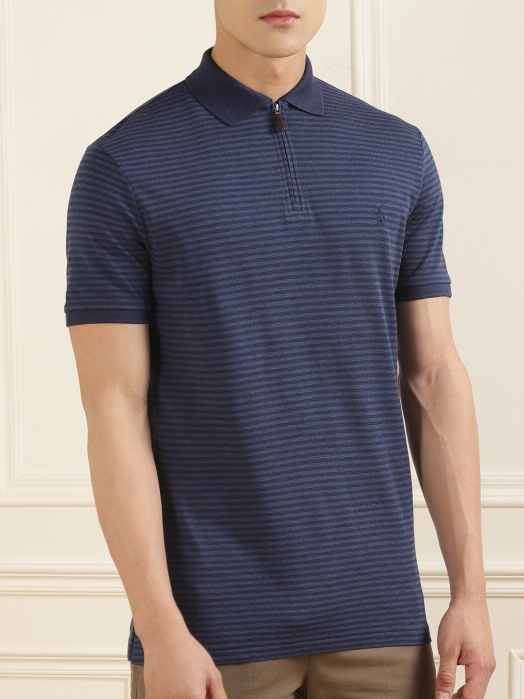 

Polo Ralph Lauren Men Striped Polo Collar Cotton T-shirt, Blue