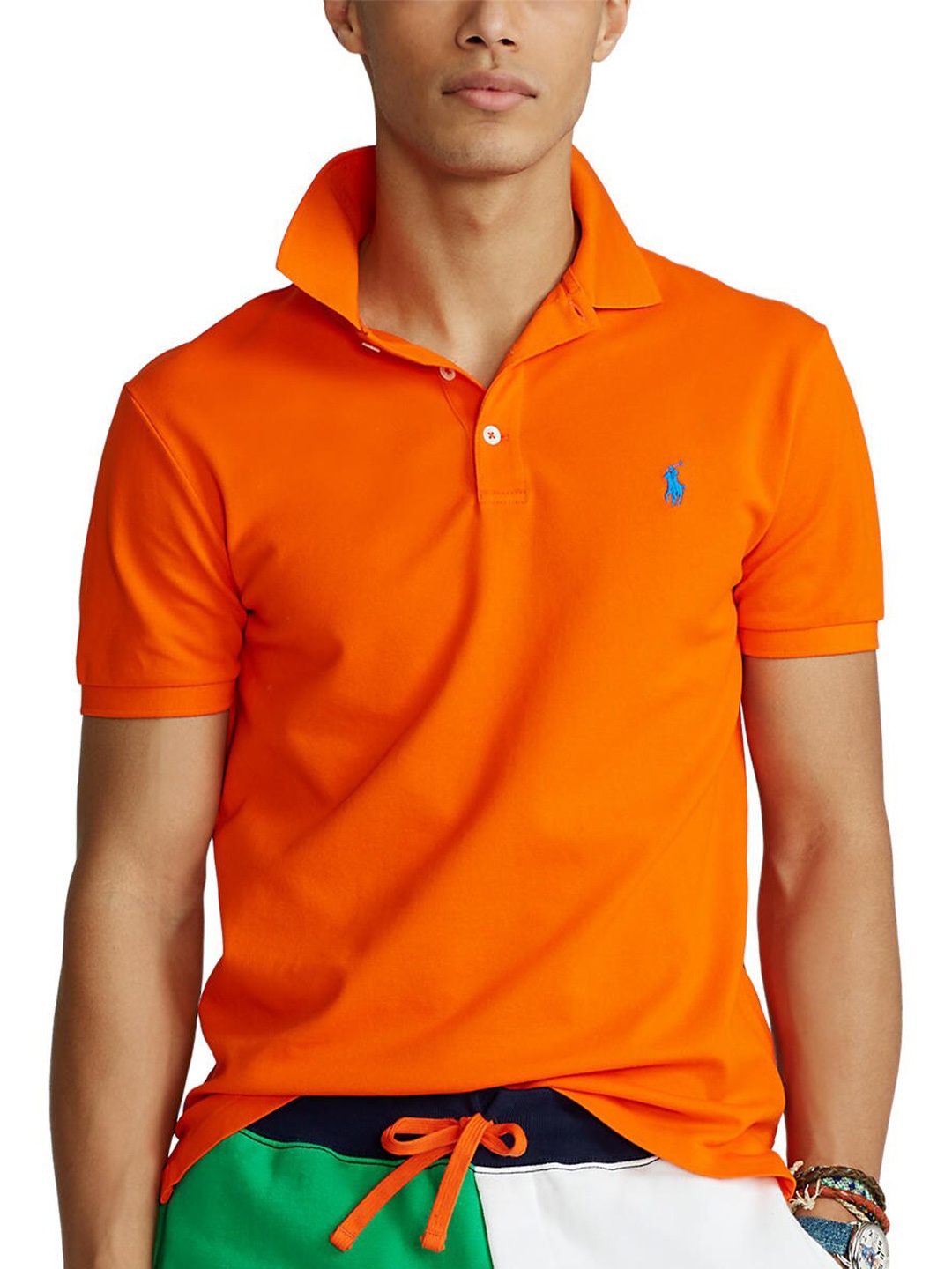 

Polo Ralph Lauren Men Polo Collar Cotton Slim Fit T-shirt, Orange