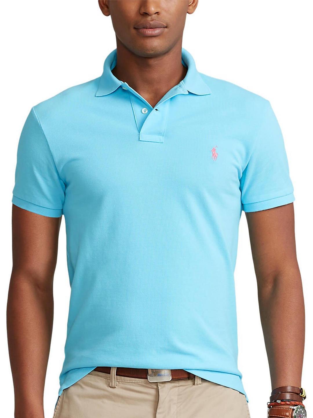 

Polo Ralph Lauren Men Polo Collar Slim-Fit Cotton T-shirt, Blue