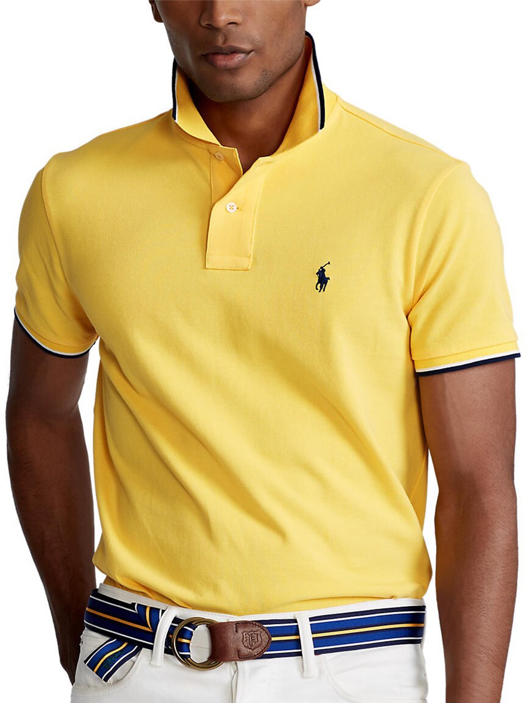 

Polo Ralph Lauren Men Polo Collar Cotton Slim Fit T-Shirt, Yellow