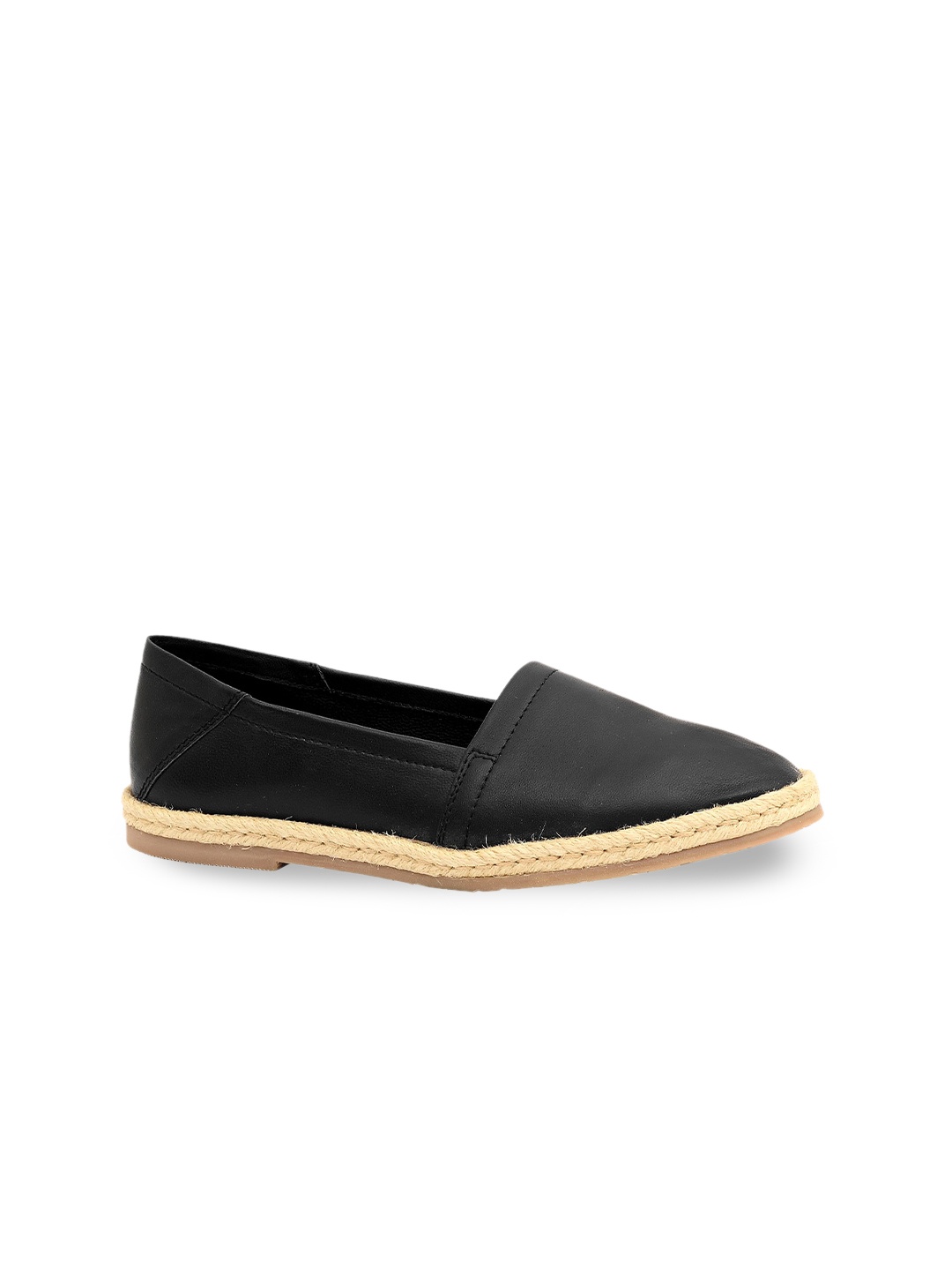 

Eske Women Leather Slip On Espadrilles, Black