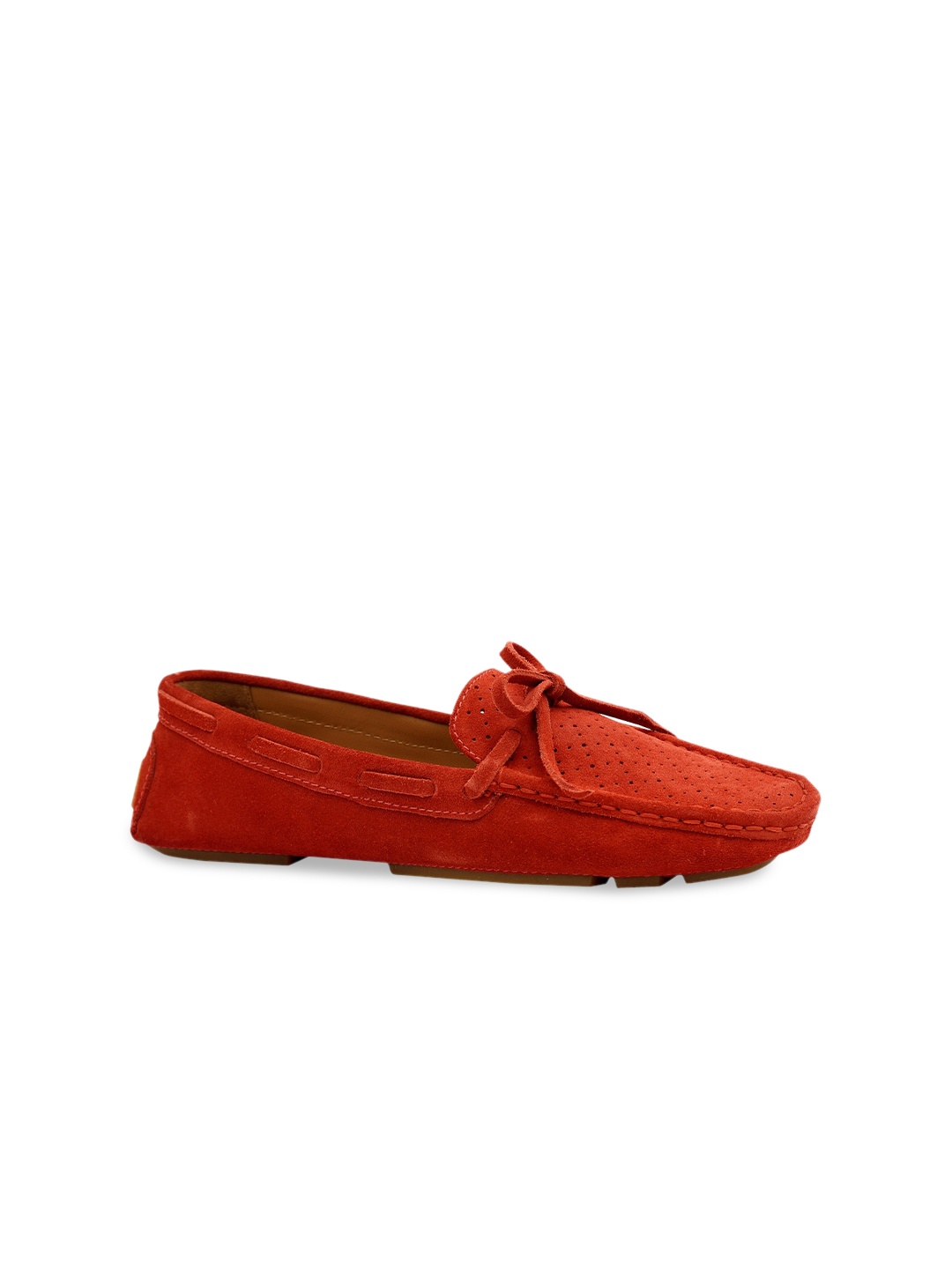 

Eske Women Textured Leather Loafers, Red