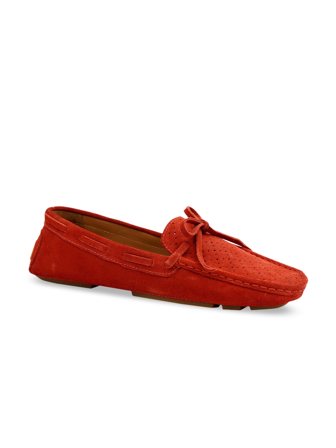 

Eske Women Textured Leather Loafers, Red