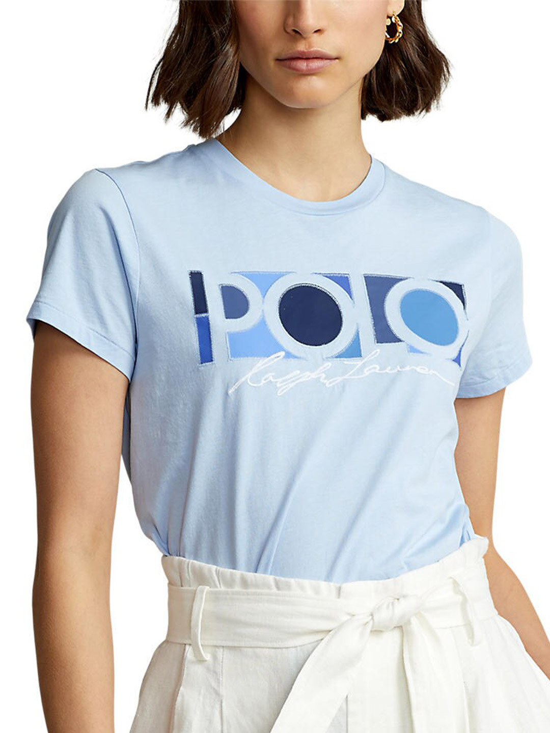 

Polo Ralph Lauren Women Typography Printed Cotton T-shirt, Blue