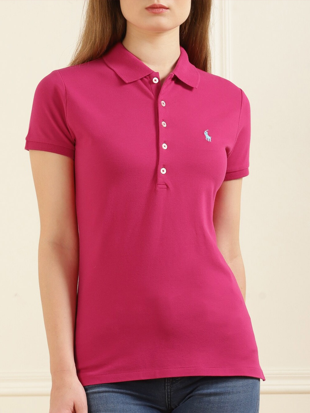 

Polo Ralph Lauren Women Slim-Fit Polo T-Shirts, Magenta
