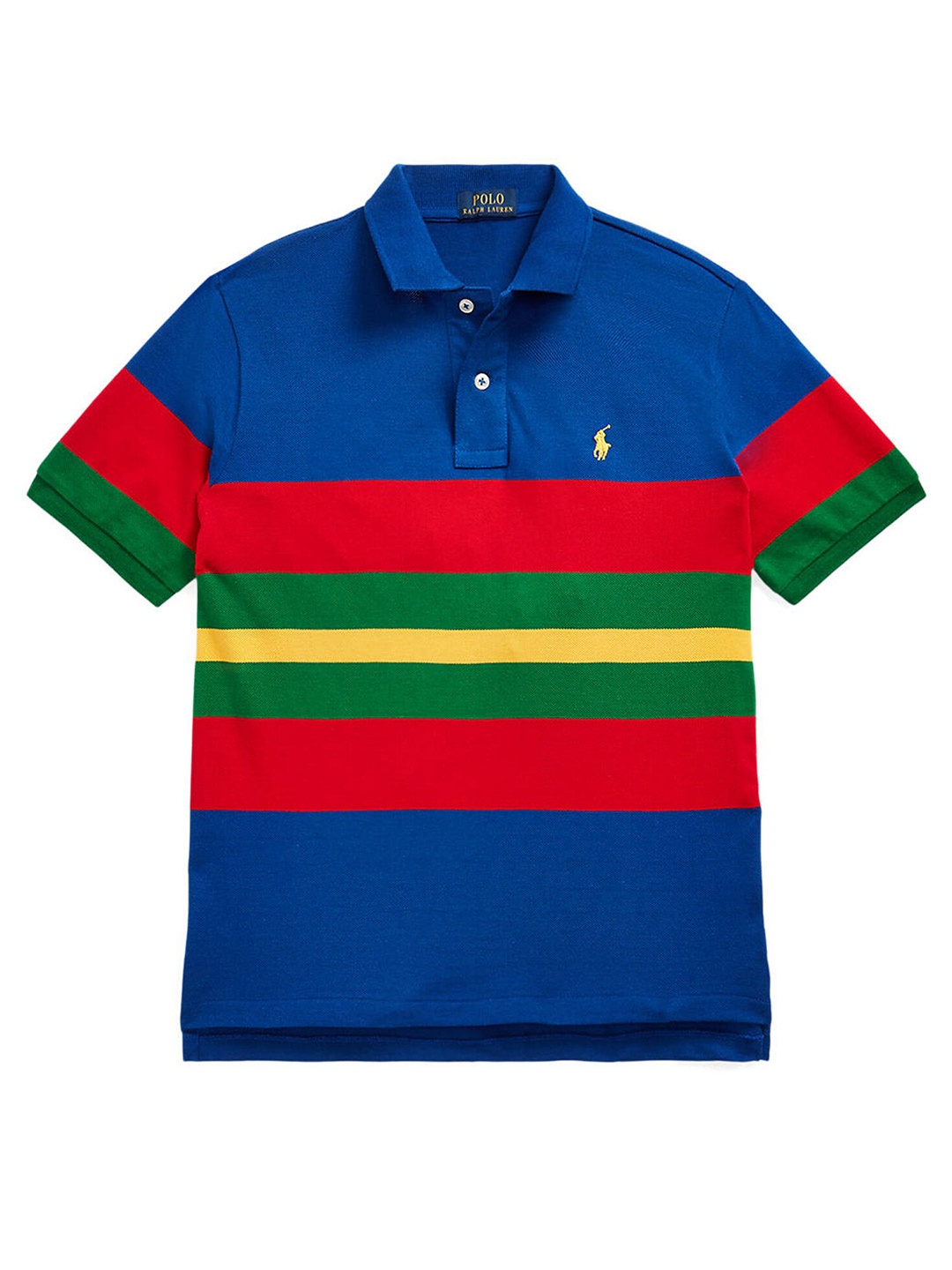 

Polo Ralph Lauren Boys Striped Pure Cotton Polo T-shirt, Blue