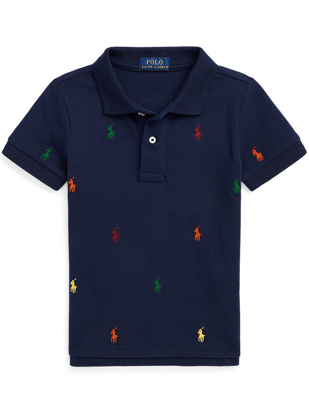 

Polo Ralph Lauren Boys Embroidered Polo Collar Cotton T-Shirts, Navy blue