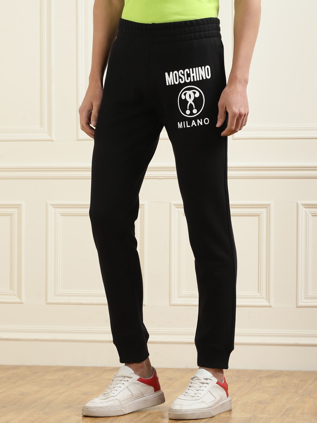

MOSCHINO COUTURE Men Cotton Regular Fit Joggers, Black