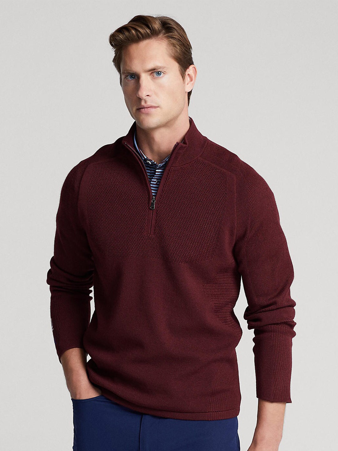 

Polo Ralph Lauren Men Mock Neck Pullover Sweater, Maroon