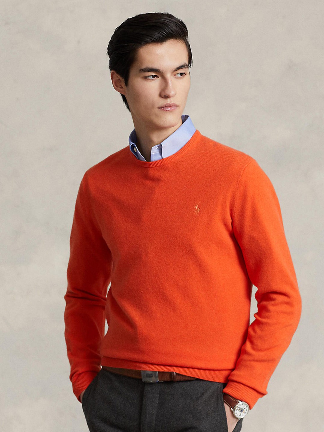

Polo Ralph Lauren Men Pure Wool Pullover Sweaters, Orange